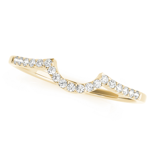  Ladies 0.08 Single Row Curved Wedding Band 1/10 Carat Total Weight   (Lab-Created) 0.08 C.T.W 10K yellow, white or rose gold - view 3