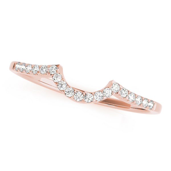  Ladies 0.08 Single Row Curved Wedding Band 1/10 Carat Total Weight   (Lab-Created) 0.08 C.T.W 10K yellow, white or rose gold - view 5