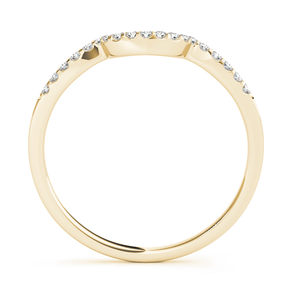  Ladies 0.08 Single Row Curved Wedding Band 1/10 Carat Total Weight   (Lab-Created) 0.08 C.T.W 10K yellow, white or rose gold - view 4