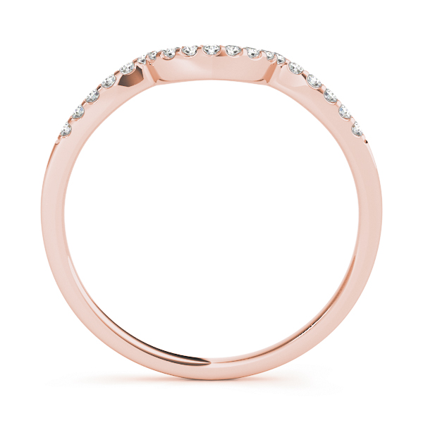  Ladies 0.08 Single Row Curved Wedding Band 1/10 Carat Total Weight   (Lab-Created) 0.08 C.T.W 10K yellow, white or rose gold - view 6