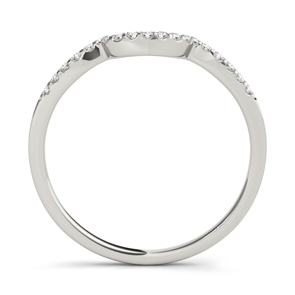  Ladies 0.08 Single Row Curved Wedding Band 1/10 Carat Total Weight   (Lab-Created) 0.08 C.T.W 10K yellow, white or rose gold - view 2