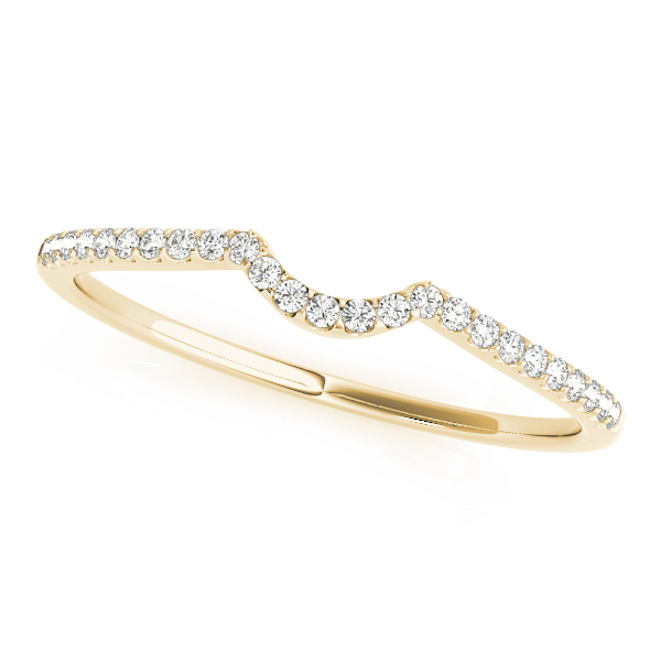  Ladies 0.09 Single Row Curved Wedding Band 1/10 Carat Total Weight   (Lab-Created) 0.09 C.T.W 10K yellow, white or rose gold - view 3