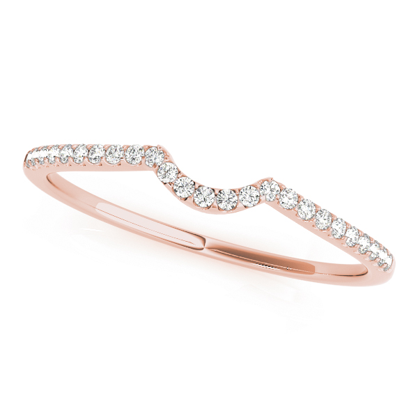  Ladies 0.09 Single Row Curved Wedding Band 1/10 Carat Total Weight   (Lab-Created) 0.09 C.T.W 10K yellow, white or rose gold - view 5