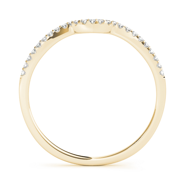  Ladies 0.09 Single Row Curved Wedding Band 1/10 Carat Total Weight   (Lab-Created) 0.09 C.T.W 10K yellow, white or rose gold - view 4
