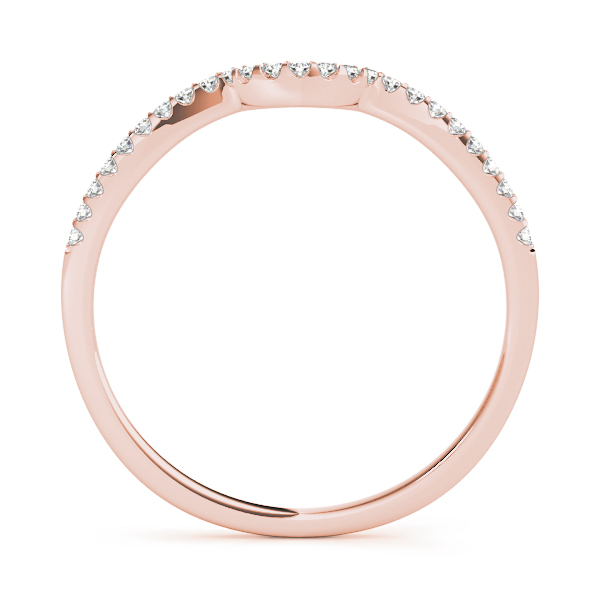  Ladies 0.09 Single Row Curved Wedding Band 1/10 Carat Total Weight   (Lab-Created) 0.09 C.T.W 10K yellow, white or rose gold - view 6
