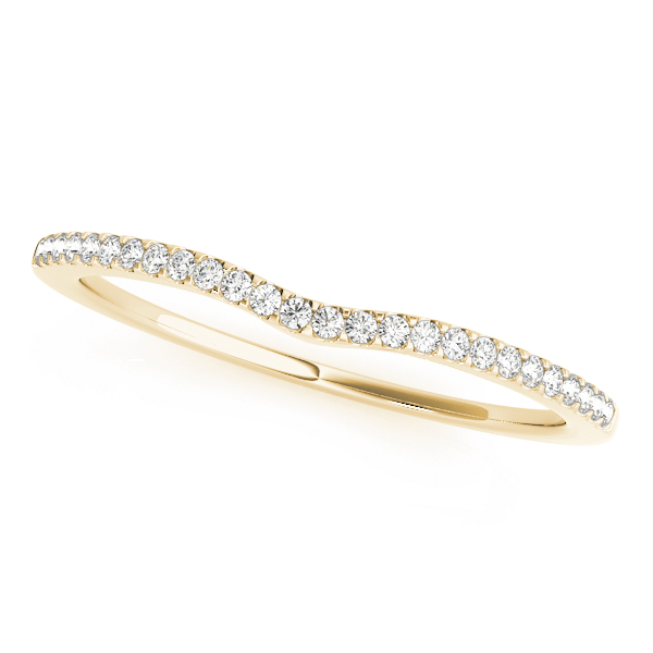  Ladies 0.10 (1 DWT) Single Row Curved Wedding Band 1/10 Carat Total Weight 0.10 (1 DWT)  (Lab-Created) 0.10 C.T.W 10K yellow, white or rose gold - view 3