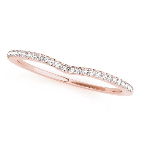  Ladies 0.10 (1 DWT) Single Row Curved Wedding Band 1/10 Carat Total Weight 0.10 (1 DWT)  (Lab-Created) 0.10 C.T.W 10K yellow, white or rose gold - view 5