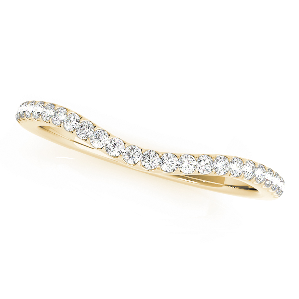 Ladies Curved Wedding Band 1/10 Carat Total Weight   (Lab-Created) 0.11 C.T.W 10K yellow, white or rose gold - view 3