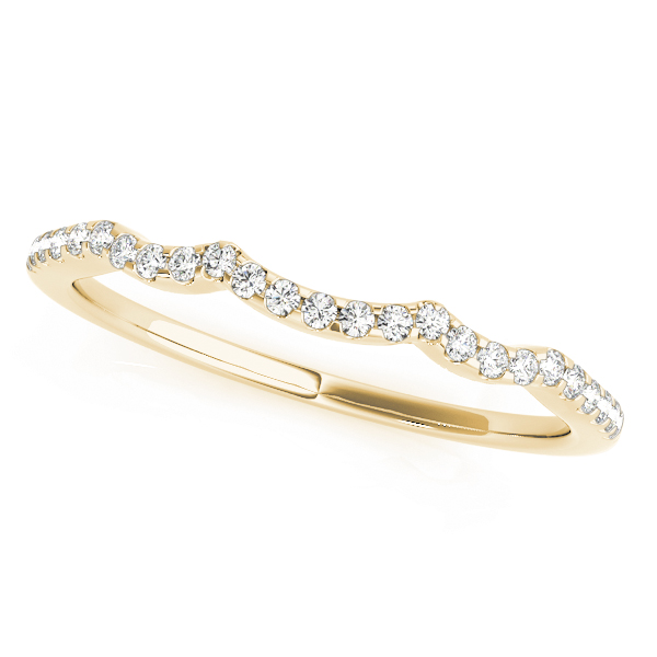  Ladies 0.13 (1.1 DWT) Single Row Curved Wedding Band 1/10 Carat Total Weight 0.13 (1.1 DWT)  (Lab-Created) 0.12 C.T.W 10K yellow, white or rose gold - view 3
