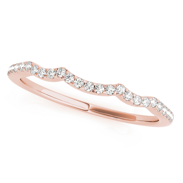  Ladies 0.13 (1.1 DWT) Single Row Curved Wedding Band 1/10 Carat Total Weight 0.13 (1.1 DWT)  (Lab-Created) 0.12 C.T.W 10K yellow, white or rose gold - view 5