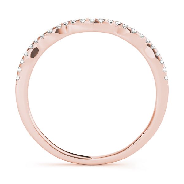  Ladies 0.13 (1.1 DWT) Single Row Curved Wedding Band 1/10 Carat Total Weight 0.13 (1.1 DWT)  (Lab-Created) 0.12 C.T.W 10K yellow, white or rose gold - view 6