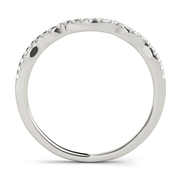  Ladies 0.13 (1.1 DWT) Single Row Curved Wedding Band 1/10 Carat Total Weight 0.13 (1.1 DWT)  (Lab-Created) 0.12 C.T.W 10K yellow, white or rose gold - view 2