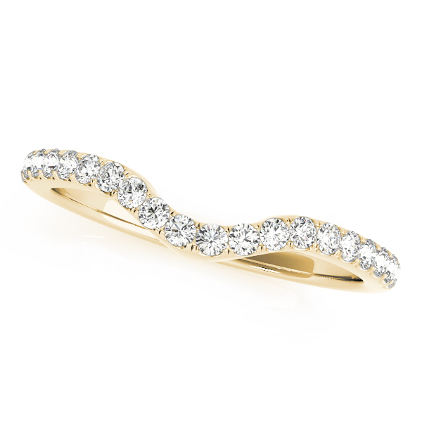  Ladies 0.25 Split Prong Curved Wedding Bands 1/4 Carat Total Weight   (Lab-Created) 0.26 C.T.W 10K yellow, white or rose gold - view 3