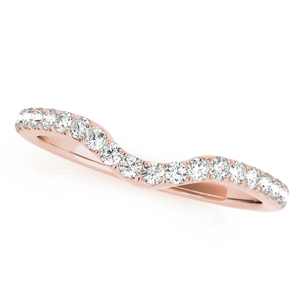  Ladies 0.25 Split Prong Curved Wedding Bands 1/4 Carat Total Weight   (Lab-Created) 0.26 C.T.W 10K yellow, white or rose gold - view 5