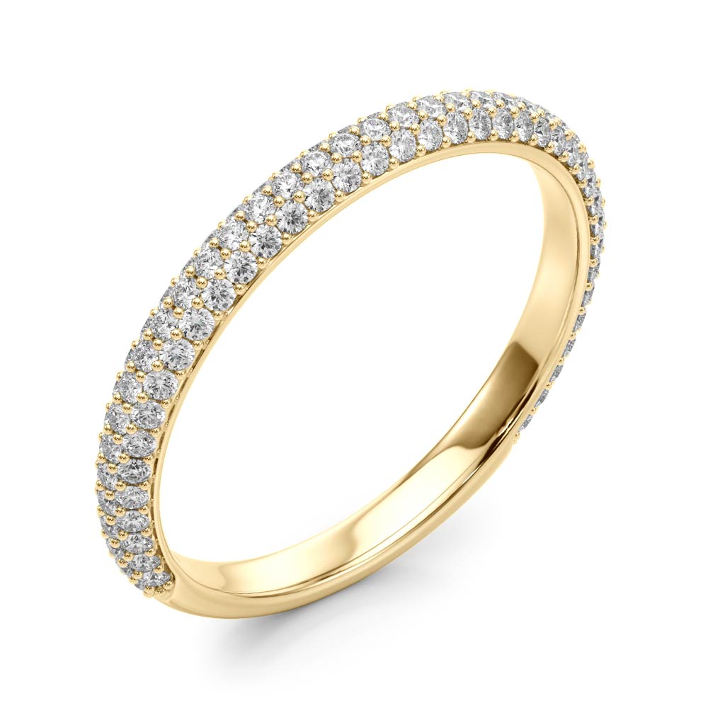 Ladies Multirow Pave Wedding Bands 0.54 Carat Total Weight   (Lab-Created) 0.54 C.T.W 10K yellow, white or rose gold - view 6
