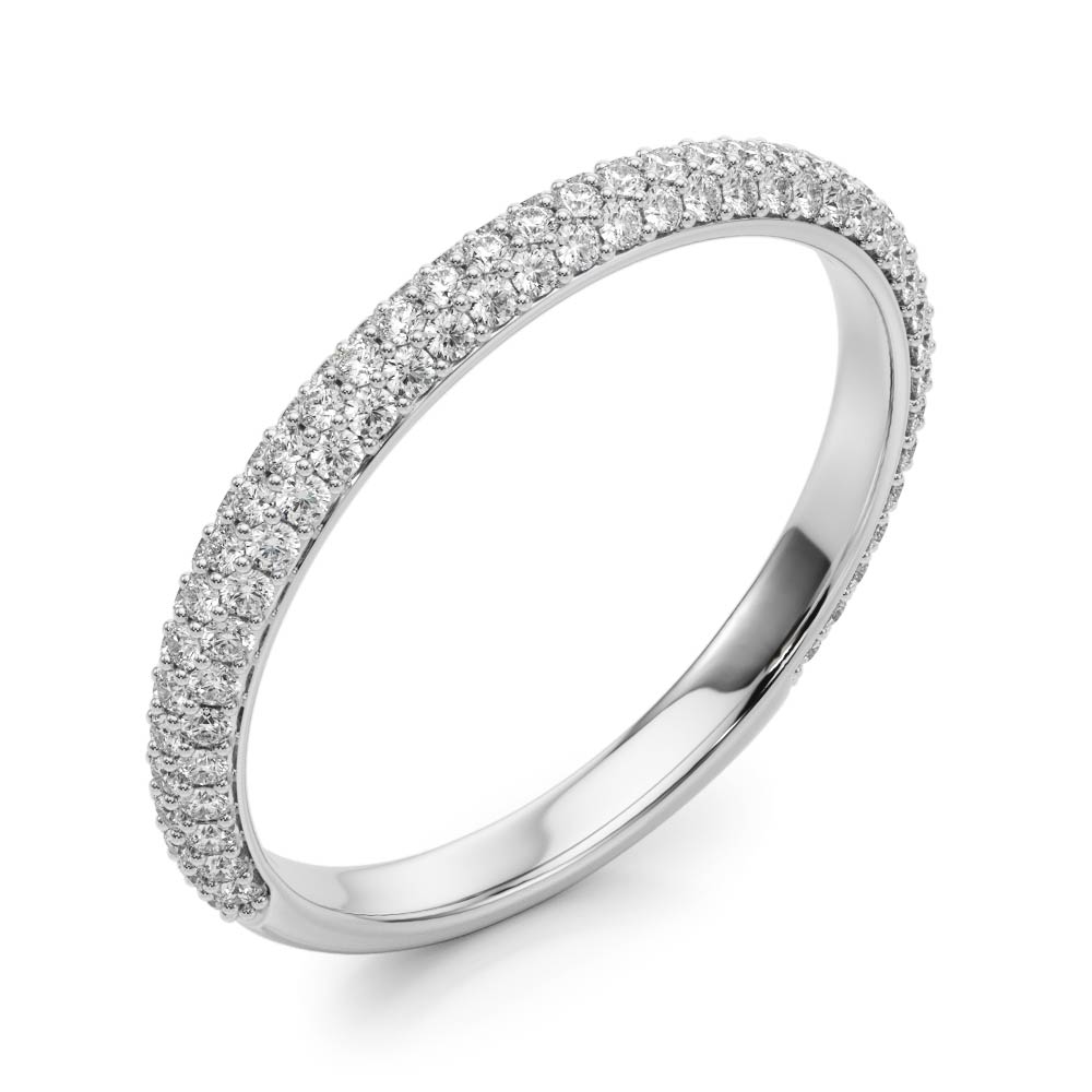  Ladies Multirow Pave Wedding Bands 0.54 Carat Total Weight   (Lab-Created) 0.54 C.T.W 10K yellow, white or rose gold - view 2