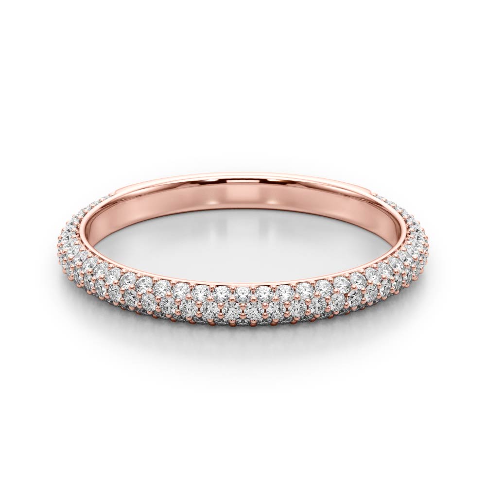  Ladies Multirow Pave Wedding Bands 0.54 Carat Total Weight   (Lab-Created) 0.54 C.T.W 10K yellow, white or rose gold - view 11