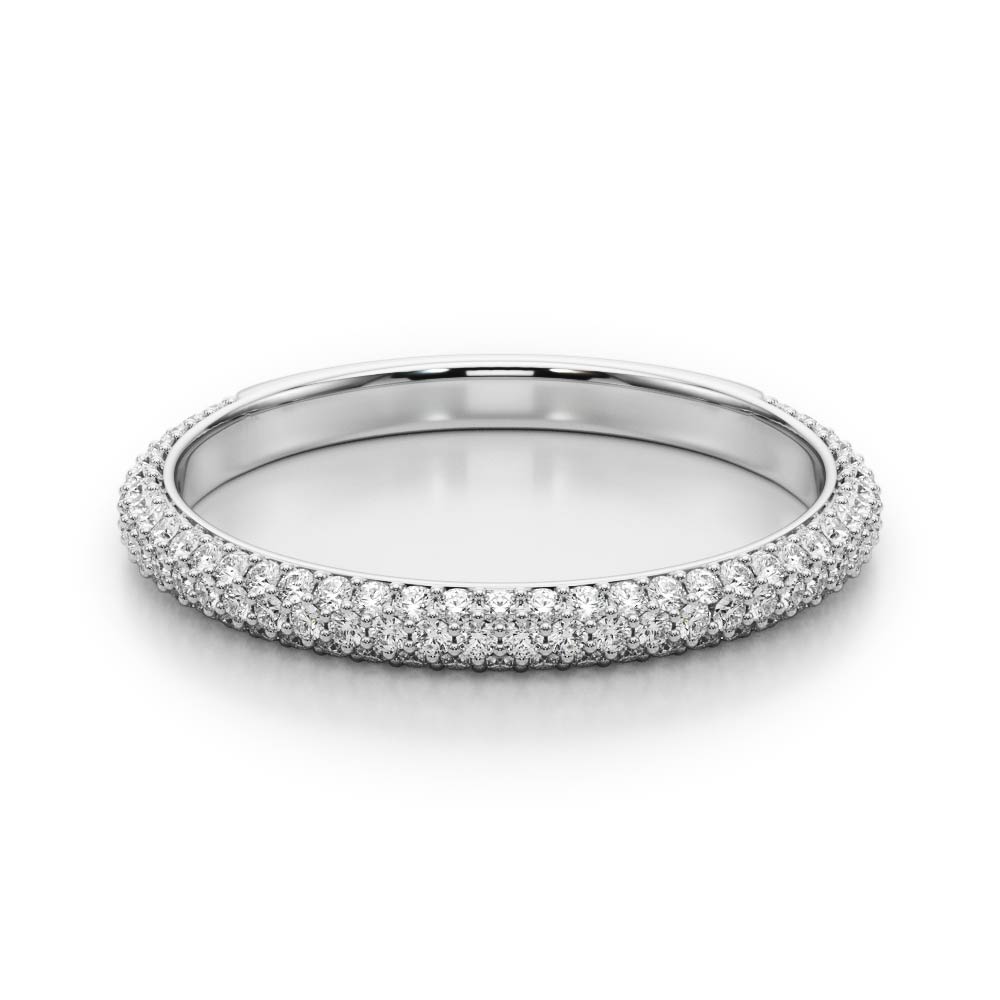  Ladies Multirow Pave Wedding Bands 0.54 Carat Total Weight   (Lab-Created) 0.54 C.T.W 10K yellow, white or rose gold - view 3