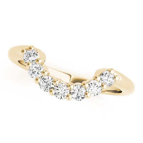  Ladies 0.33 Diamond Curved Wedding Band 1/3 Carat Total Weight   (Lab-Created) 0.33 C.T.W 10K yellow, white or rose gold - view 3