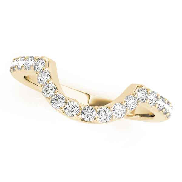  Ladies 0.36 Shared Prong Curved Wedding Bands 1/3 Carat Total Weight   (Lab-Created) 0.36 C.T.W 10K yellow, white or rose gold - view 3