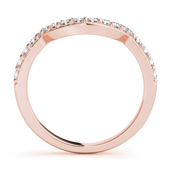  Ladies 0.36 Shared Prong Curved Wedding Bands 1/3 Carat Total Weight   (Lab-Created) 0.36 C.T.W 10K yellow, white or rose gold - view 6