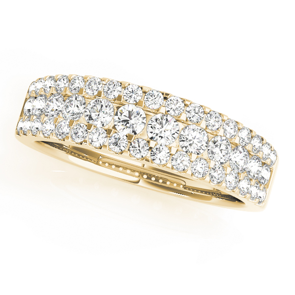  Ladies Three Row Pave Diamond Band 3/4 Carat Total Weight   (Lab-Created) 0.74 C.T.W 10K yellow, white or rose gold - view 3