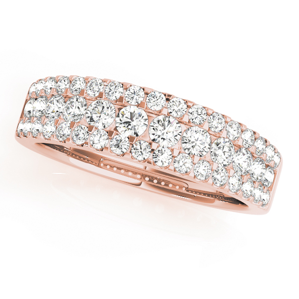 Ladies Three Row Pave Diamond Band 3/4 Carat Total Weight   (Lab-Created) 0.74 C.T.W 10K yellow, white or rose gold - view 5