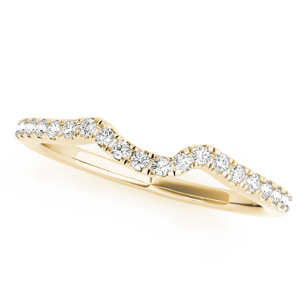  Ladies 0.12 Split Prong Curved Wedding Band 1/10 Carat Total Weight   (Lab-Created) 0.12 C.T.W 10K yellow, white or rose gold - view 3