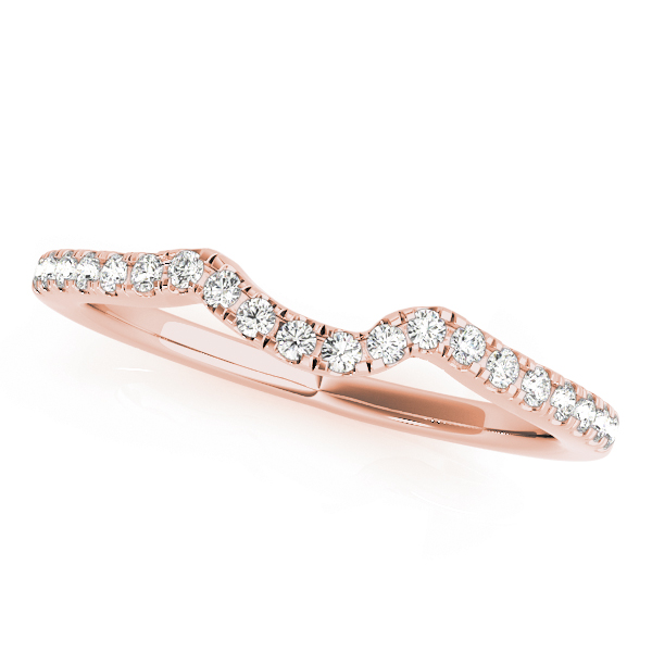  Ladies 0.12 Split Prong Curved Wedding Band 1/10 Carat Total Weight   (Lab-Created) 0.12 C.T.W 10K yellow, white or rose gold - view 5