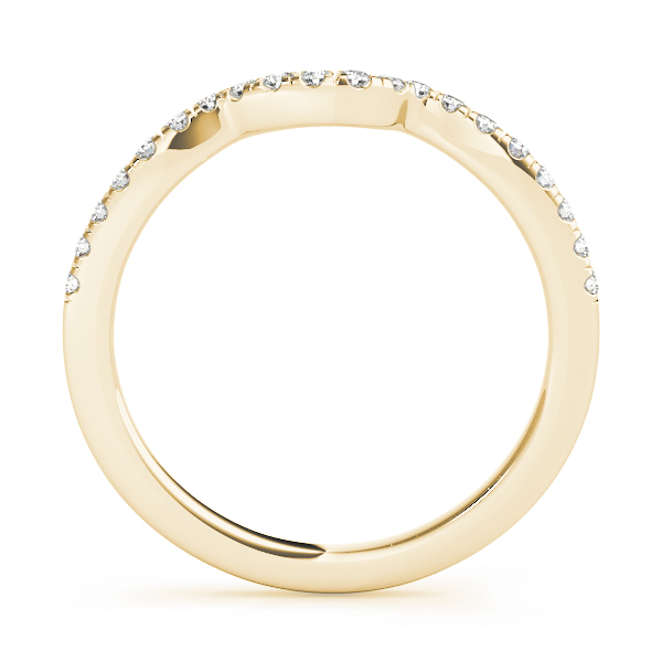  Ladies 0.12 Split Prong Curved Wedding Band 1/10 Carat Total Weight   (Lab-Created) 0.12 C.T.W 10K yellow, white or rose gold - view 4