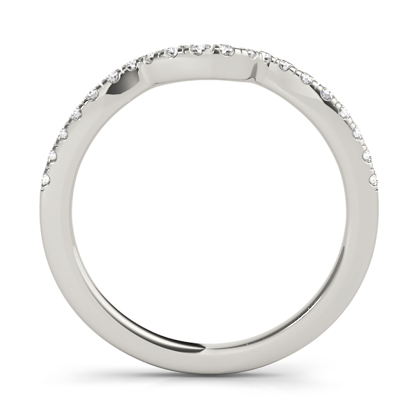  Ladies 0.12 Split Prong Curved Wedding Band 1/10 Carat Total Weight   (Lab-Created) 0.12 C.T.W 10K yellow, white or rose gold - view 2