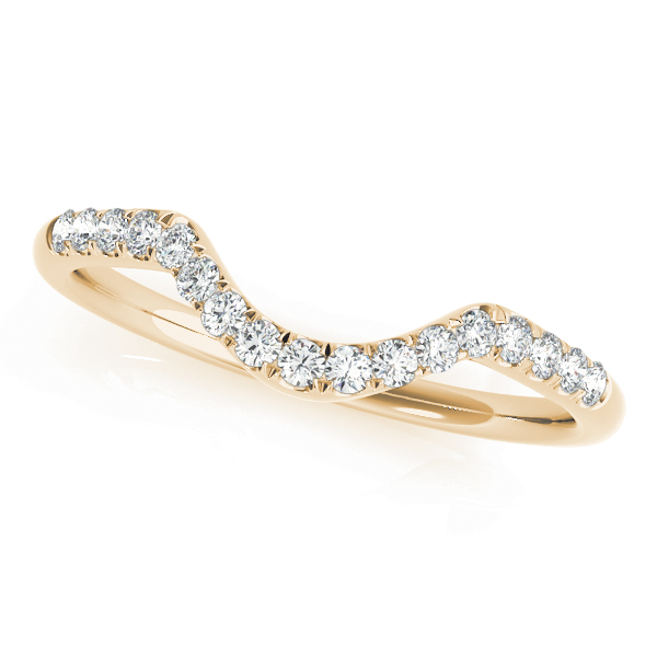  Ladies 0.21 (1.7 DWT) Split Prong Curved Wedding Bands 1/5 Carat Total Weight 0.21 (1.7 DWT)  (Lab-Created) 0.22 C.T.W 10K yellow, white or rose gold - view 3