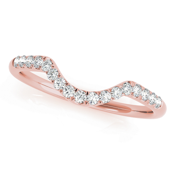  Ladies 0.21 (1.7 DWT) Split Prong Curved Wedding Bands 1/5 Carat Total Weight 0.21 (1.7 DWT)  (Lab-Created) 0.22 C.T.W 10K yellow, white or rose gold - view 4