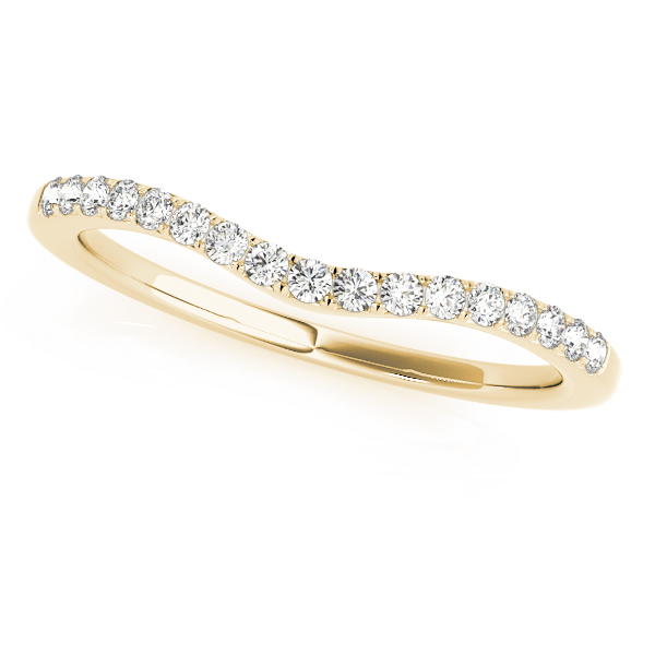  Ladies 0.13 Split Prong Wedding Curved Band 1/10 Carat Total Weight   (Lab-Created) 0.12 C.T.W 10K yellow, white or rose gold - view 3