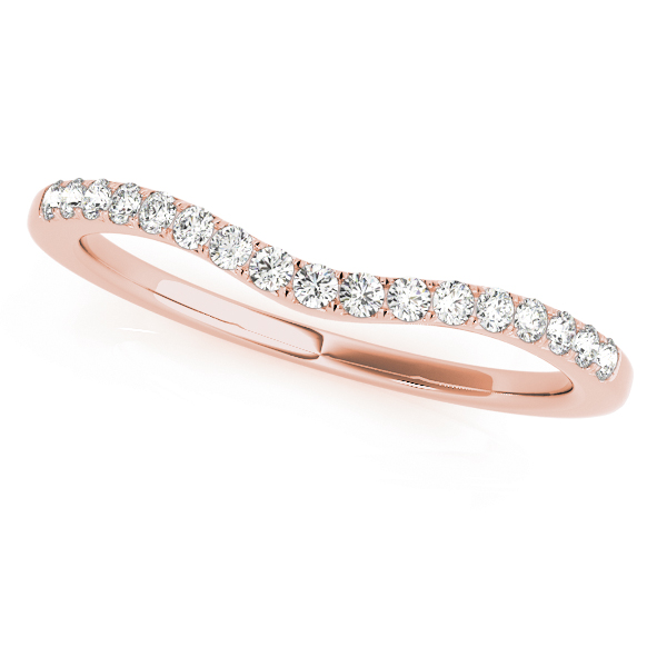  Ladies 0.13 Split Prong Wedding Curved Band 1/10 Carat Total Weight   (Lab-Created) 0.12 C.T.W 10K yellow, white or rose gold - view 5