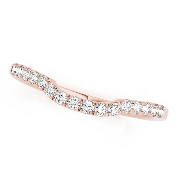  Ladies 0.15 Split Prong Curved Wedding Bands .15 Carat Total Weight   (Lab-Created) 0.15 C.T.W 10K yellow, white or rose gold - view 5