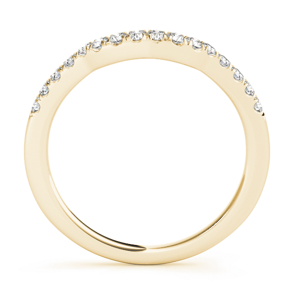  Ladies 0.15 Split Prong Curved Wedding Bands .15 Carat Total Weight   (Lab-Created) 0.15 C.T.W 10K yellow, white or rose gold - view 4