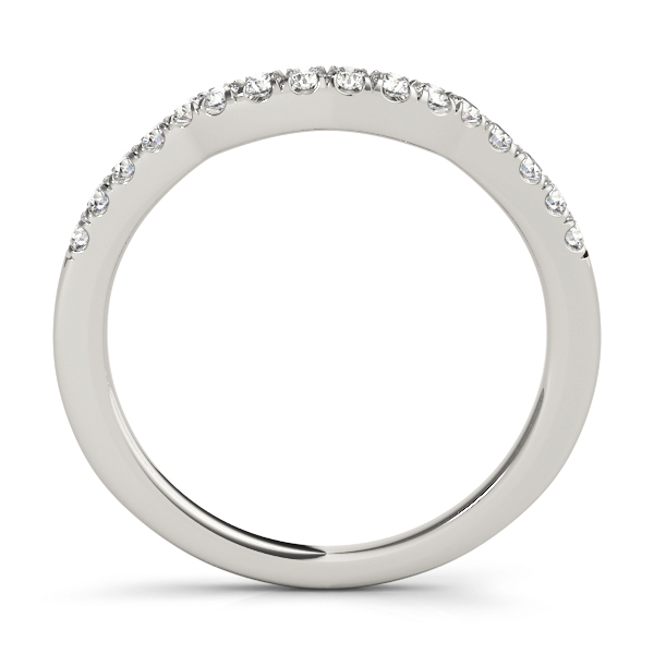  Ladies 0.15 Split Prong Curved Wedding Bands .15 Carat Total Weight   (Lab-Created) 0.15 C.T.W 10K yellow, white or rose gold - view 2