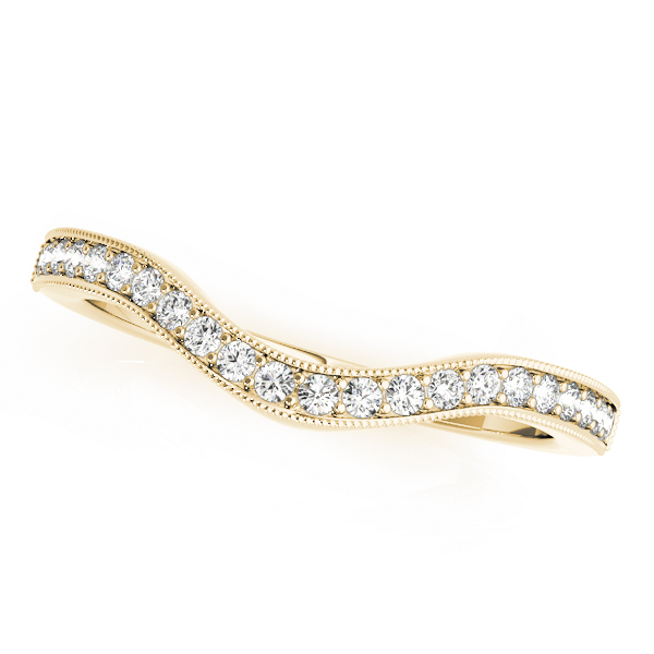  Ladies 0.22 Milgrain Curved Wedding Bands 1/5 Carat Total Weight   (Lab-Created) 0.22 C.T.W 10K yellow, white or rose gold - view 3