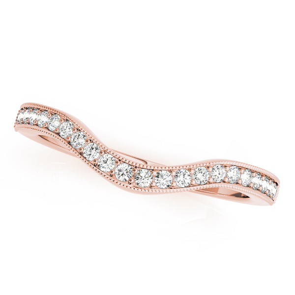  Ladies 0.22 Milgrain Curved Wedding Bands 1/5 Carat Total Weight   (Lab-Created) 0.22 C.T.W 10K yellow, white or rose gold - view 5