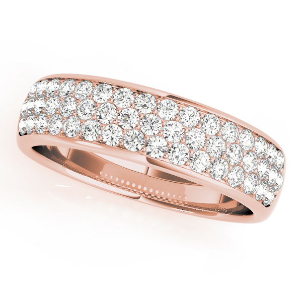  Ladies Multiple Row Pave Set Wedding Band 5/8 Carat Total Weight   (Lab-Created) 0.64 C.T.W 10K yellow, white or rose gold - view 9