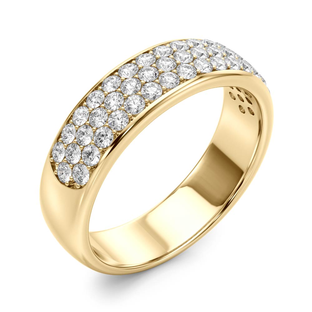  Ladies Multiple Row Pave Set Wedding Band 5/8 Carat Total Weight   (Lab-Created) 0.64 C.T.W 10K yellow, white or rose gold - view 6