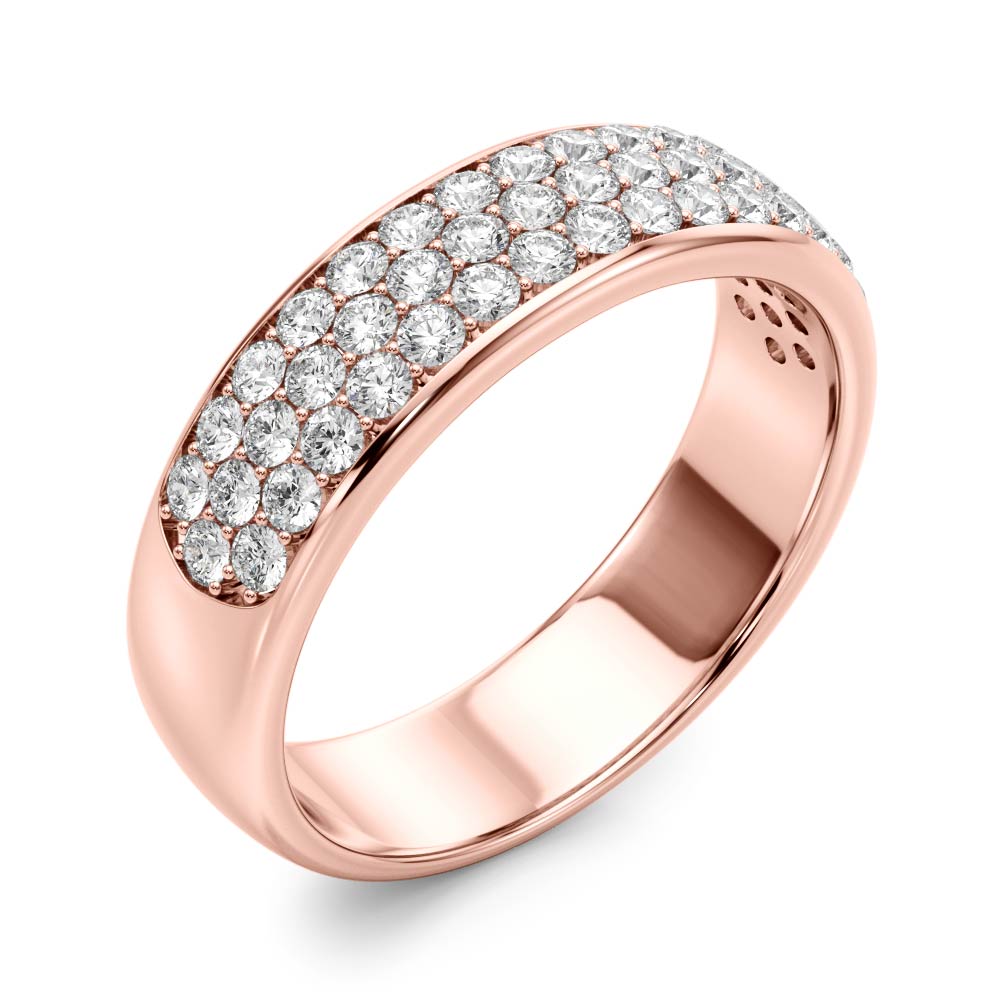  Ladies Multiple Row Pave Set Wedding Band 5/8 Carat Total Weight   (Lab-Created) 0.64 C.T.W 10K yellow, white or rose gold - view 10