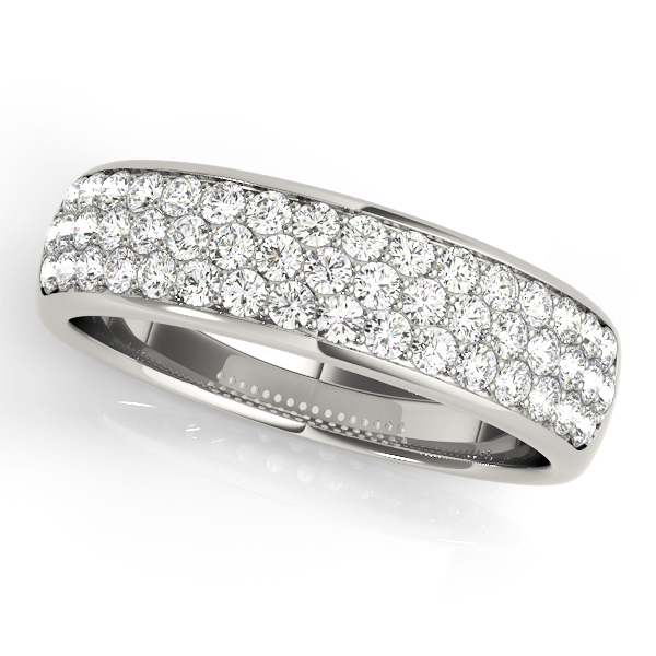  Ladies Multiple Row Pave Set Wedding Band 5/8 Carat Total Weight   (Lab-Created) 0.64 C.T.W 10K yellow, white or rose gold - view 2