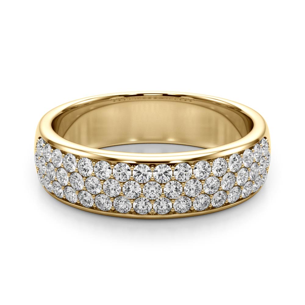  Ladies Multiple Row Pave Set Wedding Band 5/8 Carat Total Weight   (Lab-Created) 0.64 C.T.W 10K yellow, white or rose gold - view 7