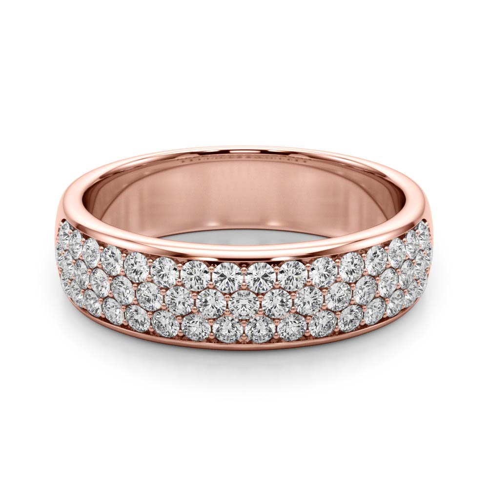  Ladies Multiple Row Pave Set Wedding Band 5/8 Carat Total Weight   (Lab-Created) 0.64 C.T.W 10K yellow, white or rose gold - view 11