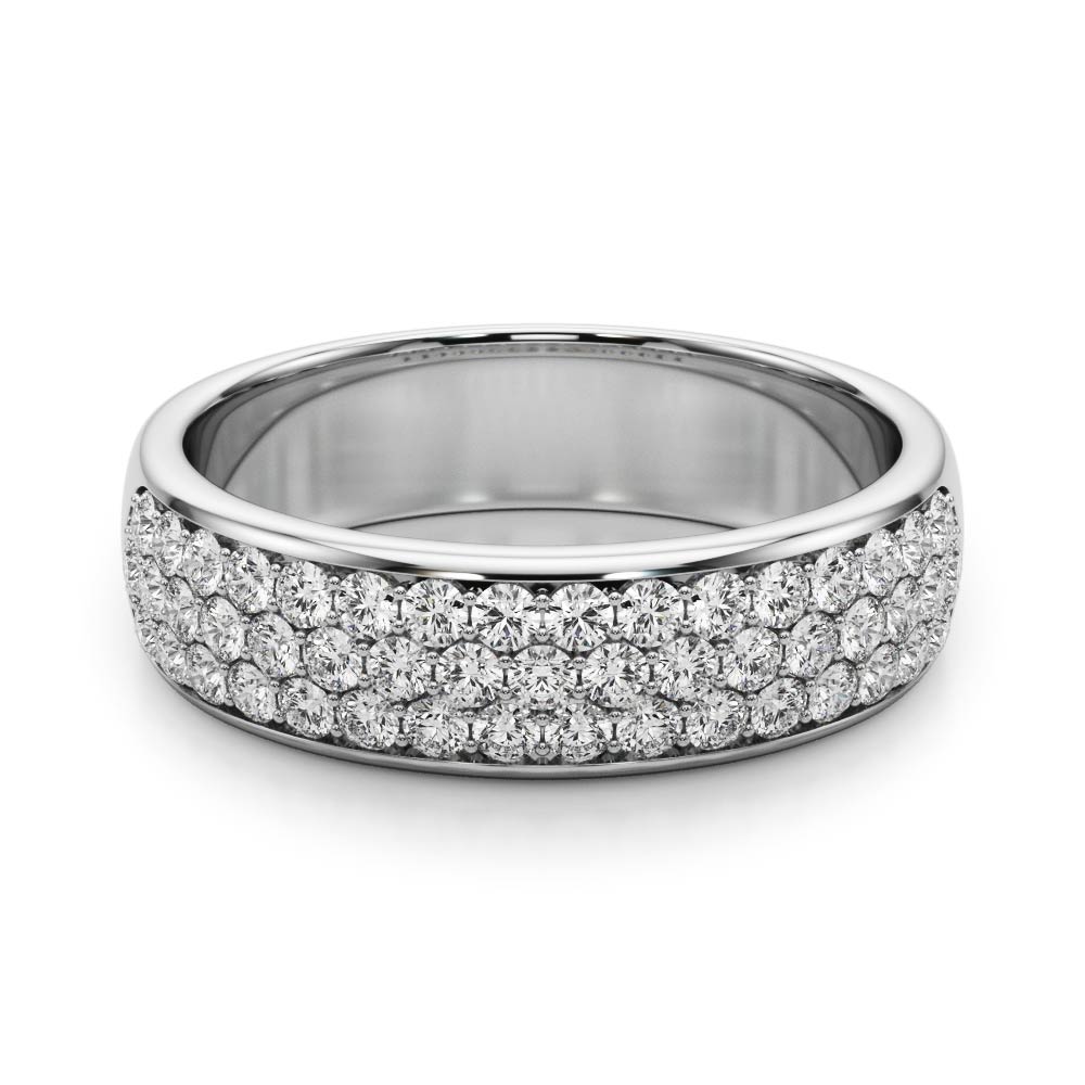  Ladies Multiple Row Pave Set Wedding Band 5/8 Carat Total Weight   (Lab-Created) 0.64 C.T.W 10K yellow, white or rose gold - view 3