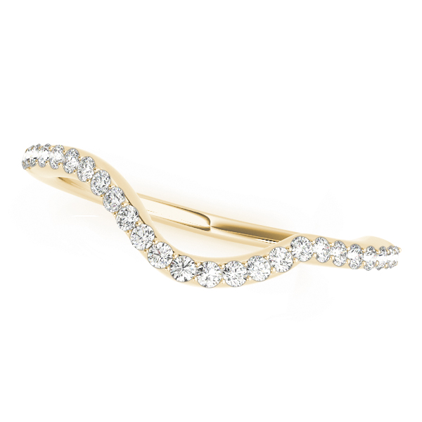  Ladies 0.24 Single Row Curved Wedding Band 1/4 Carat Total Weight   (Lab-Created) 0.24 C.T.W 10K yellow, white or rose gold - view 3