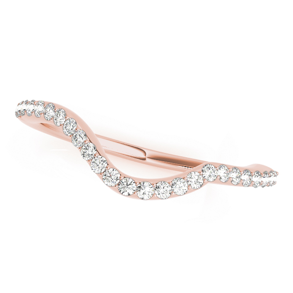  Ladies 0.24 Single Row Curved Wedding Band 1/4 Carat Total Weight   (Lab-Created) 0.24 C.T.W 10K yellow, white or rose gold - view 5