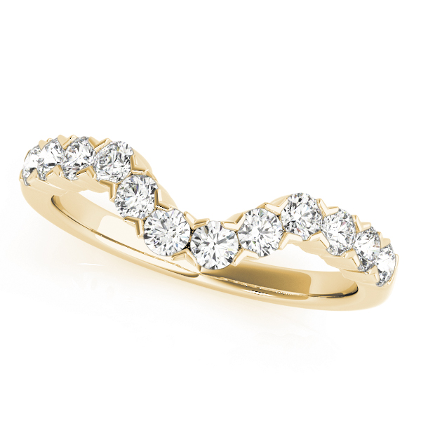  Ladies 0.48 Single Row XO Cut Curved Wedding Band 1/2 Carat Total Weight   (Lab-Created) 0.48 C.T.W 10K yellow, white or rose gold - view 3